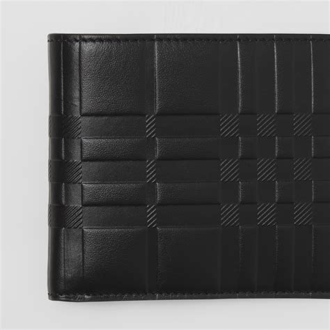 burberry embossed leather bifold wallet|Burberry wallet men's price.